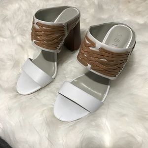 Slip on blocked heel sandal